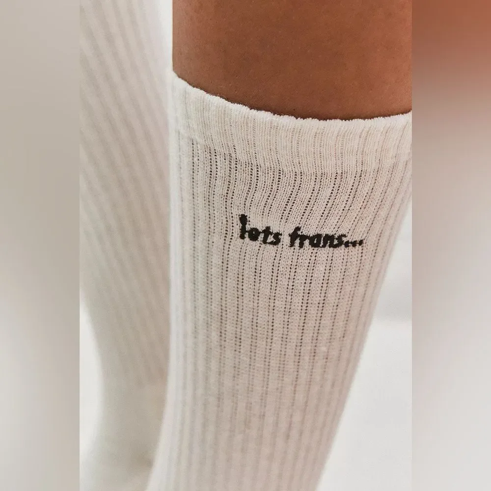 New Urban Outfitters iets frans... White Recycled Crew Socks One Size